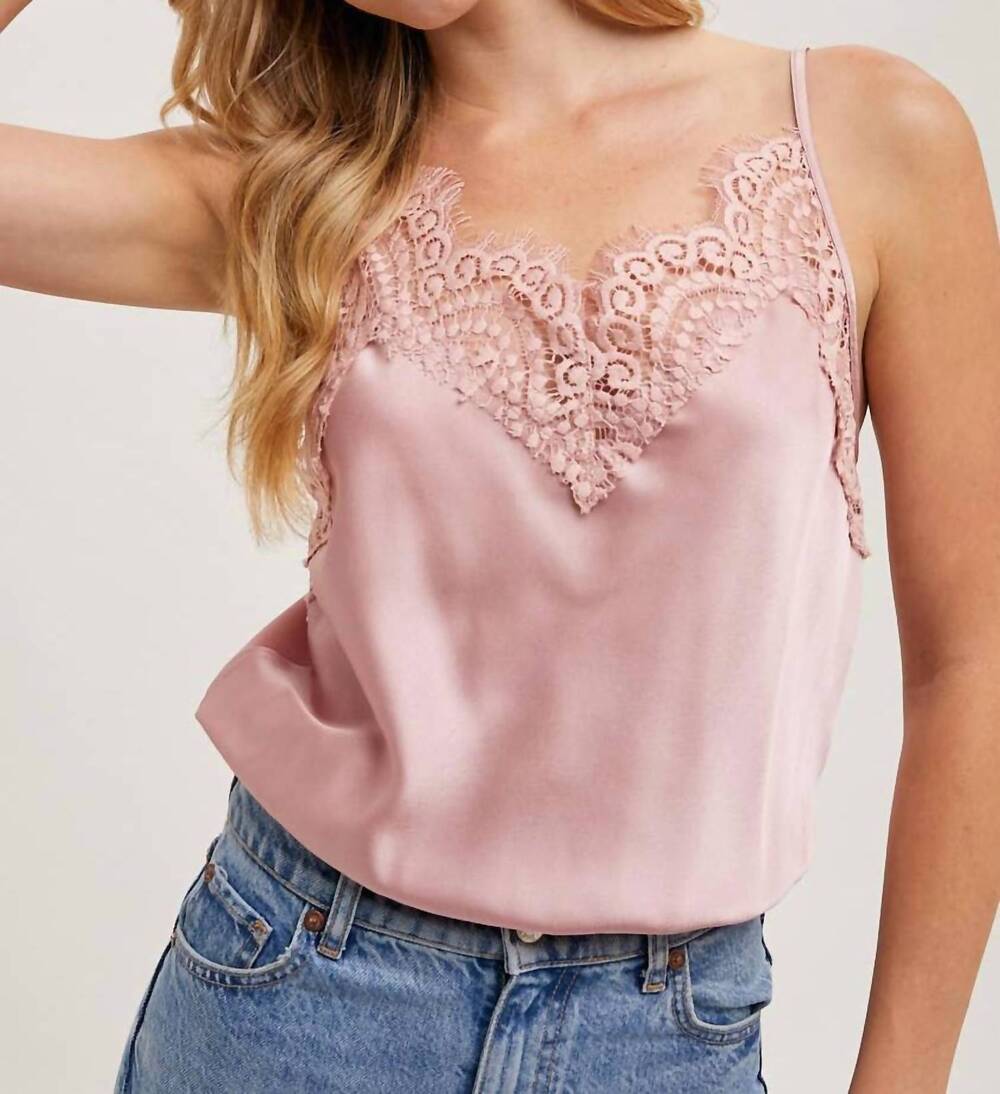 NEW BLUIVY silky lace trimmed camisole in rose